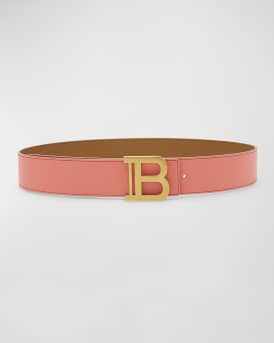 Balmain B Logo Reversible Leather Belt Neiman Marcus