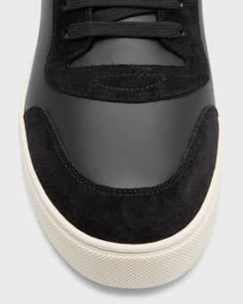 Men's Stevie Leather and Check Low-Top Sneakers