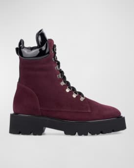 Sharlena Suede Patent Hiker Boots
