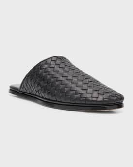 Intrecciato Woven Leather Mule Slippers