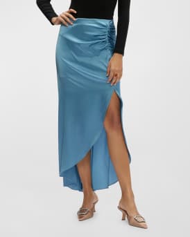 Tatum Faux Leather Ruched Skirt Tatum Faux Leather Ruched Skirt