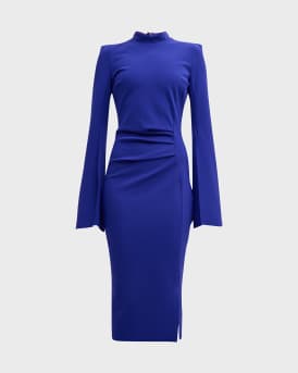 Chiara Boni La Petite Robe Nefeli Ruched Mock Neck Bodycon Midi