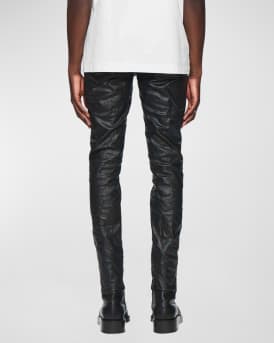 Men's Patent Film Coated Slim-Fit Jeans