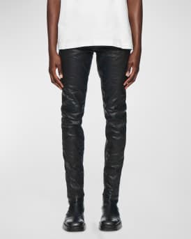 Men's Patent Film Coated Slim-Fit Jeans