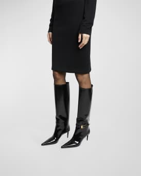 Lee Patent Buckle Knee Boots