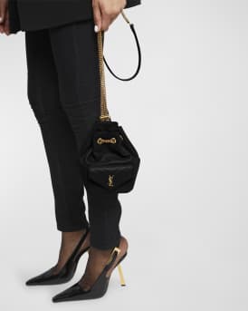 Joe Mini YSL Bucket Bag with Adjustable Strap in Smooth Leather