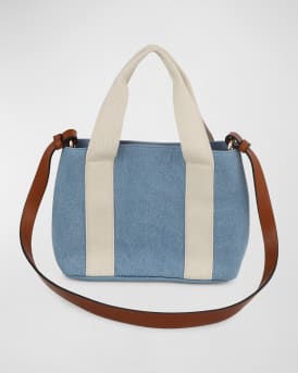 Kid's Denim Grosgrain Crossbody Bag