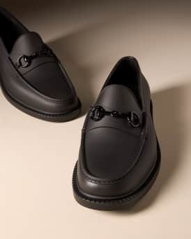 Men's New Dark Rubber Bit Loafers