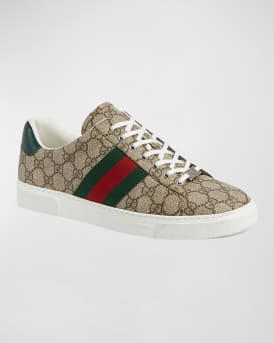 Men's Gucci Ace Low-Top Sneakers with Web