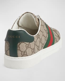 Men's Gucci Ace Low-Top Sneakers with Web