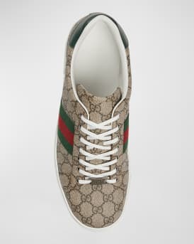 Men's Gucci Ace Low-Top Sneakers with Web