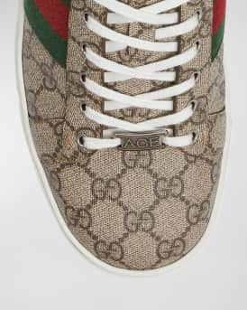 Men's Gucci Ace Low-Top Sneakers with Web