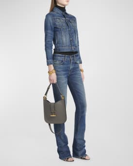 Tara Small Hobo Crossbody in Grained Leather