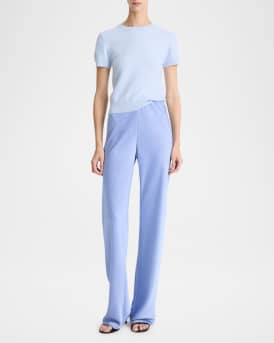 Fluid Bias-Cut Crushed Satin Pants