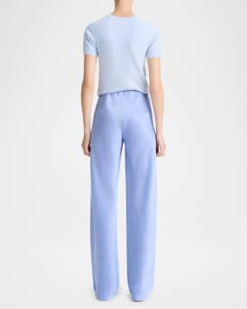 Fluid Bias-Cut Crushed Satin Pants