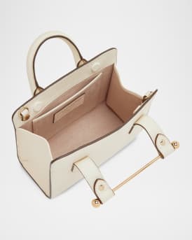 Nano Metal Bar Leather Tote Bag