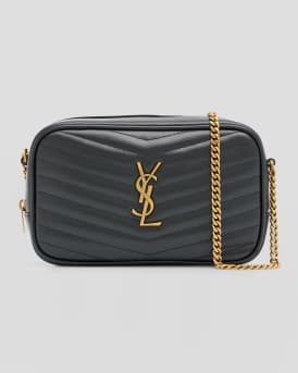 Lou Mini YSL Camera Bag in Smooth Quilted Leather