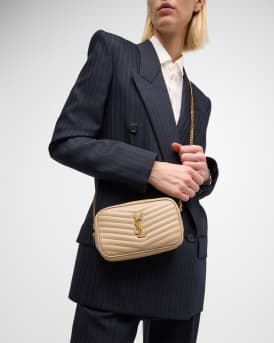 Lou Mini YSL Camera Bag in Smooth Quilted Leather