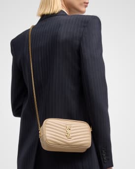 Lou Mini YSL Camera Bag in Smooth Quilted Leather