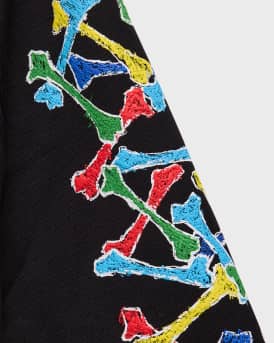 Kid's Bones Scribble Cotton Hoodie, Size 4-12