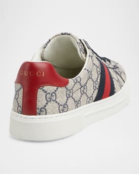 Ace Monogram Canvas Low-Top Sneakers