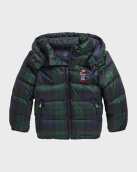 Polo bear sale tartan down coat