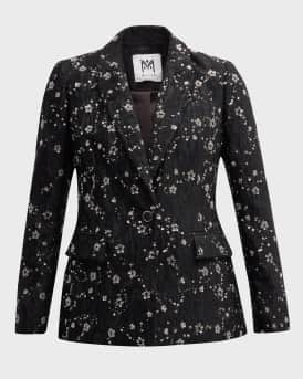Alexa Single-Button Bead & Sequin Blazer