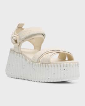 Nama Stitch Ankle-Strap Flatform Sandals