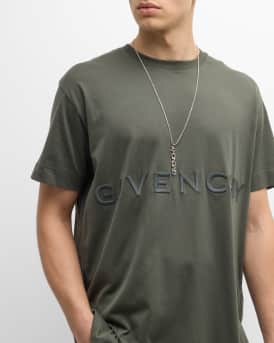 Men's Crystal Logo Lettering Pendant Necklace