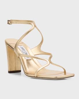 Azie Metallic Ankle-Strap Sandals