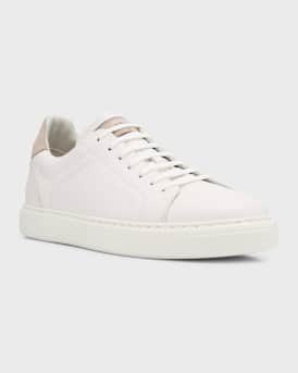 Men's Grained Calfskin Low-Top Sneakers