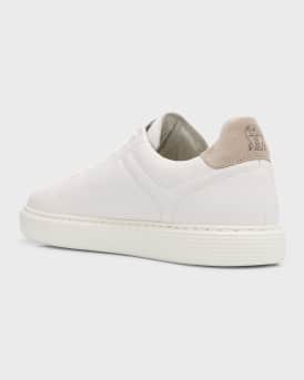 Men's Grained Calfskin Low-Top Sneakers
