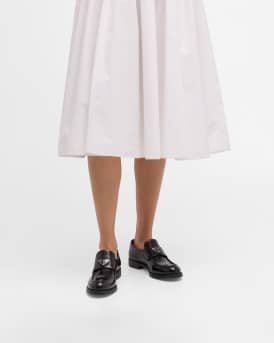 Leather Slip-On Flat Loafers