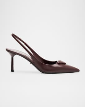Patent Padded Triangle Slingback Pumps
