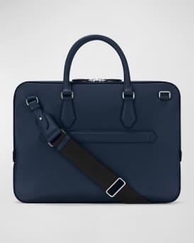 Men's Sartorial Thin Saffiano Leather Document Briefcase