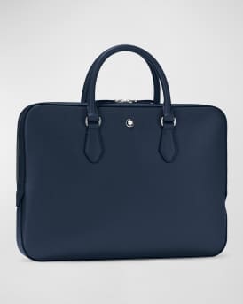Men's Sartorial Thin Saffiano Leather Document Briefcase