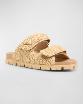 Fussbett Raffia Dual Buckle Slide Sandals