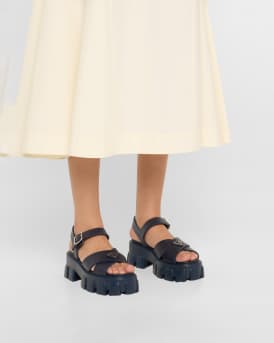 Monolith Crisscross Ankle-Strap Chunky Sandals