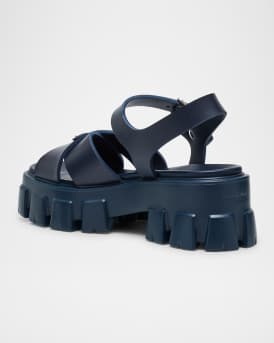 Monolith Crisscross Ankle-Strap Chunky Sandals