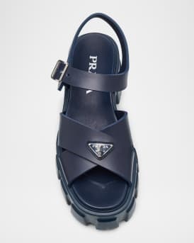 Monolith Crisscross Ankle-Strap Chunky Sandals