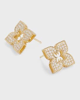 18K Yellow Gold Venetian Princess Diamond Earrings, 20mm