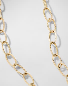 Elongated Oval Link Necklace in 18K Gold, 6mm, 36"L
