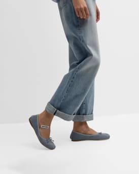 Suede Logo Ballerina Flats