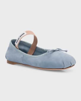 Suede Logo Ballerina Flats