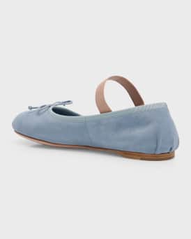 Suede Logo Ballerina Flats