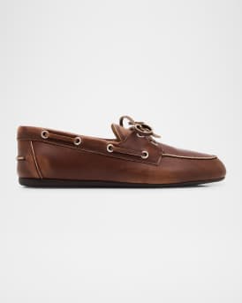 Leather Lace-Up Moccasins 