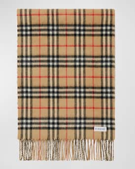 Men's Cashmere Vintage Check Rectangle Scarf