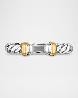 Cable Flex Open Ring in Silver and 14K Gold, 3.4mm