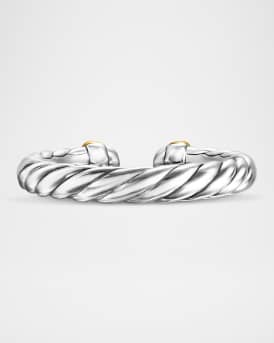 Cable Flex Open Ring in Silver and 14K Gold, 3.4mm