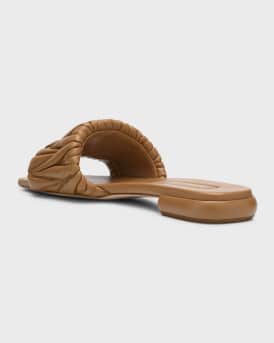 Quilted Leather Flat Slide Style
